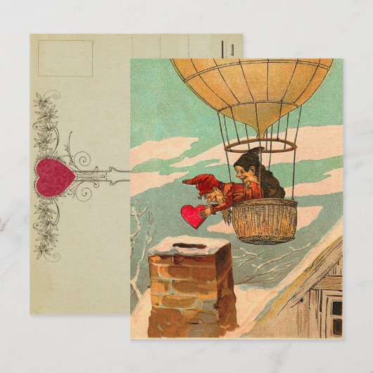  Hete Luchtballon Valentijn Briefkaart (Voorkant / Achterkant)