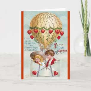 Hete Luchtballon  Valentijn Feestdagen Kaart