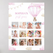 Hete Luchtballon Verjaardag 12 Foto Mijlpaal Poste Poster (Voorkant)