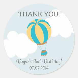 Hete Luchtballon Verjaardag Dank u Stickers
