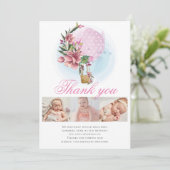 Hete Luchtballon Verjaardag Fotocollage Dank u Bedankkaart (Staand voorkant)