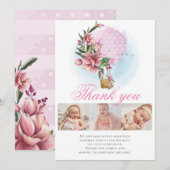 Hete Luchtballon Verjaardag Fotocollage Dank u Bedankkaart (Voorkant / Achterkant)