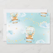 Hete Luchtballon Verjaardag Schattige Oerwoud Dier Kaart (Achterkant)