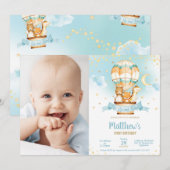 Hete Luchtballon Verjaardag Schattigee Baby Dieren Kaart (Voorkant / Achterkant)