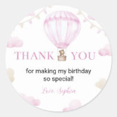 Hete Luchtballon Verjaardag Sticker Label Party (Voorkant)