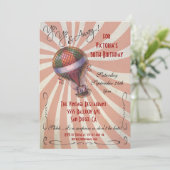 Hete luchtballon Verjaardag Uitnodiging (Staand voorkant)