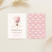 Hete Luchtballon Verjaardag uitnodiging Roze