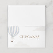 Hete Luchtballon Verjaardag Voedsel Etiketten Plaatskaartje (Buitenkant ongevouwen)