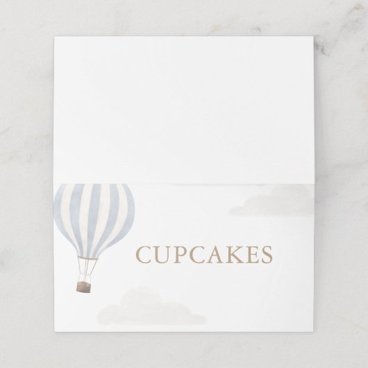 Hete Luchtballon Verjaardag Voedsel Etiketten Plaatskaartje (Buitenkant ongevouwen)