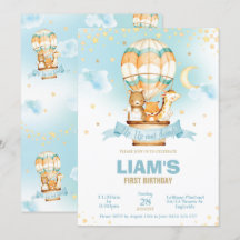 Hete Luchtballon Verjaardagsjongen Schattige Oerwo