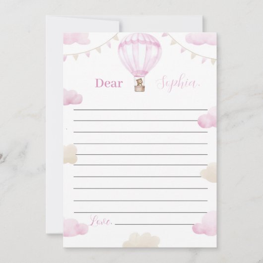 Hete Luchtballon Verjaardagstijd Capsule Bericht K Bedankkaart (Voorkant)