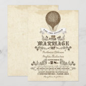Hete luchtballon vintage bruiloft uitnodigingen (Voorkant / Achterkant)