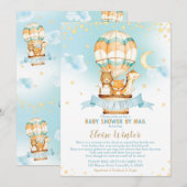 Hete Luchtballon Virtuele Baby Jongensdouche door  Kaart (Voorkant / Achterkant)