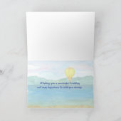 Hete Luchtballon Waterverf Happy Birthday Kaart (Binnen)