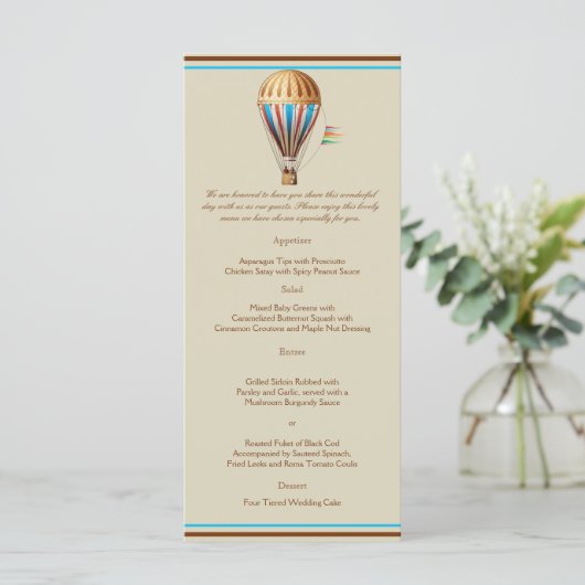  Hete Luchtballon Wedding Menu (Staand voorkant)