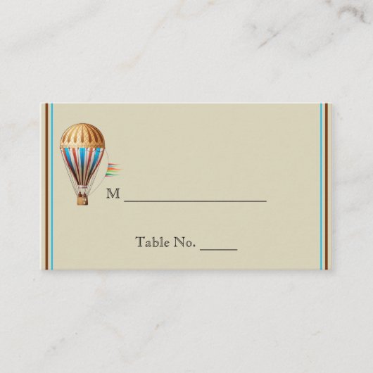 Hete Luchtballon Wedding Place Cards Plaatskaartje (Voorkant)