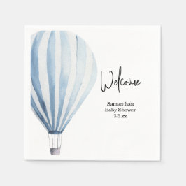Hete luchtballon welkom baby shower servet