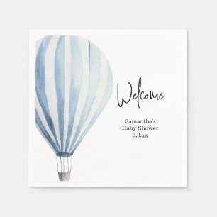 Hete luchtballon welkom baby shower servet