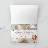 Hete Luchtballon & Wereldkaart Adventure Dank u Bedankkaart (Binnen)