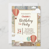 Hete Luchtballon & Wereldkaart  Avontuur Kaart (Voorkant)