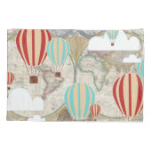 Hete Luchtballon & Wereldkaart  Avontuur Kussensloop (Achterkant)