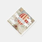 Hete Luchtballon & Wereldkaart Avontuur Servetten (Hoek)