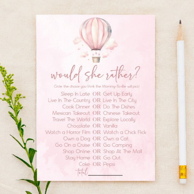Hete luchtballon wil ze liever Baby shower spel (Creator heeft geüpload)