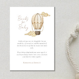 Hete Luchtballon Wit Baby shower Boeken voor Baby Informatiekaartje