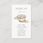 Hete Luchtballon Wit Baby shower Display Douche Informatiekaartje (Voorkant)