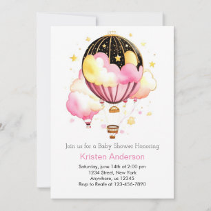 Hete Luchtballonavontuur wacht op Baby shower Kaart