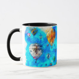 Hete Luchtballonfestival Sport Man Vrouw Familie Mok