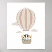 Hete Luchtballonhonden Boho kwekerij & Kinder Post Poster (Voorkant)
