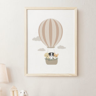 Hete Luchtballonhonden Boho kwekerij & Kinder Post Poster