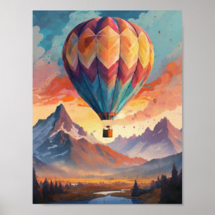 Hete luchtballonkunst poster