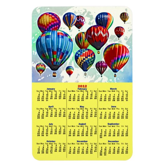 Hete Luchtballonnen 2012 Kalender Magneet (Verticaal)