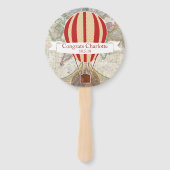 Hete Luchtballonnen  Avontuur Baby shower Handwaaier (Achterkant)