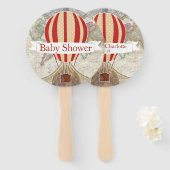 Hete Luchtballonnen  Avontuur Baby shower Handwaaier (Voorkant en achterkant)