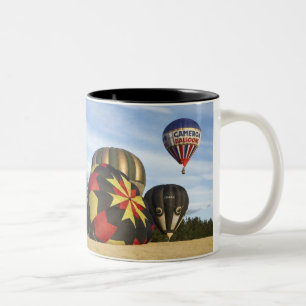 hete luchtballonnen bij Wanaka, Zuidereiland, Nieu Tweekleurige Koffiemok