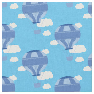 Hete luchtballonnen blauw stof