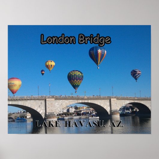 Hete Luchtballonnen boven de London Bridge Poster (Voorkant)