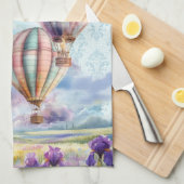 Hete luchtballonnen boven het Schilderachtig platt Theedoek (Quarter Fold)