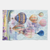 Hete luchtballonnen boven het Schilderachtig platt Theedoek (Horizontaal)