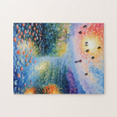 Hete luchtballonnen boven pastelstroom legpuzzel (Horizontaal)