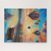 Hete luchtballonnen boven water legpuzzel (Horizontaal)