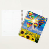 Hete luchtballonnen boven Zonnebloemen Planner (Display)