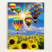 Hete luchtballonnen boven Zonnebloemen Planner (Voorkant)