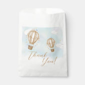 Hete Luchtballonnen bruine wolken Baby shower Bedankzakje (Voorkant)