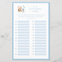 Hete Luchtballonnen Dieren A-Z Baby shower Spel