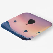 Hete Luchtballonnen en Bergen Papieren Bordje (Gebogen)