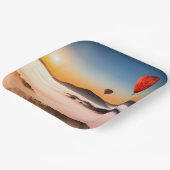 Hete Luchtballonnen en Bergscène Papieren Bordje (Gebogen)